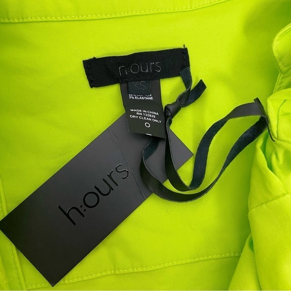 H:ours Roxane Mini Dress in Acid Lime Size XS - Picture 6 of 7